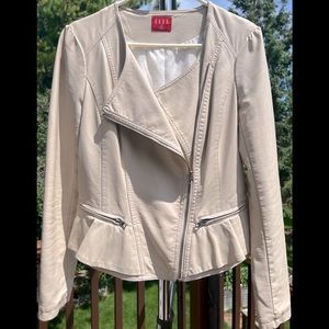 ELLE Cream Color Faux Leather Jacket